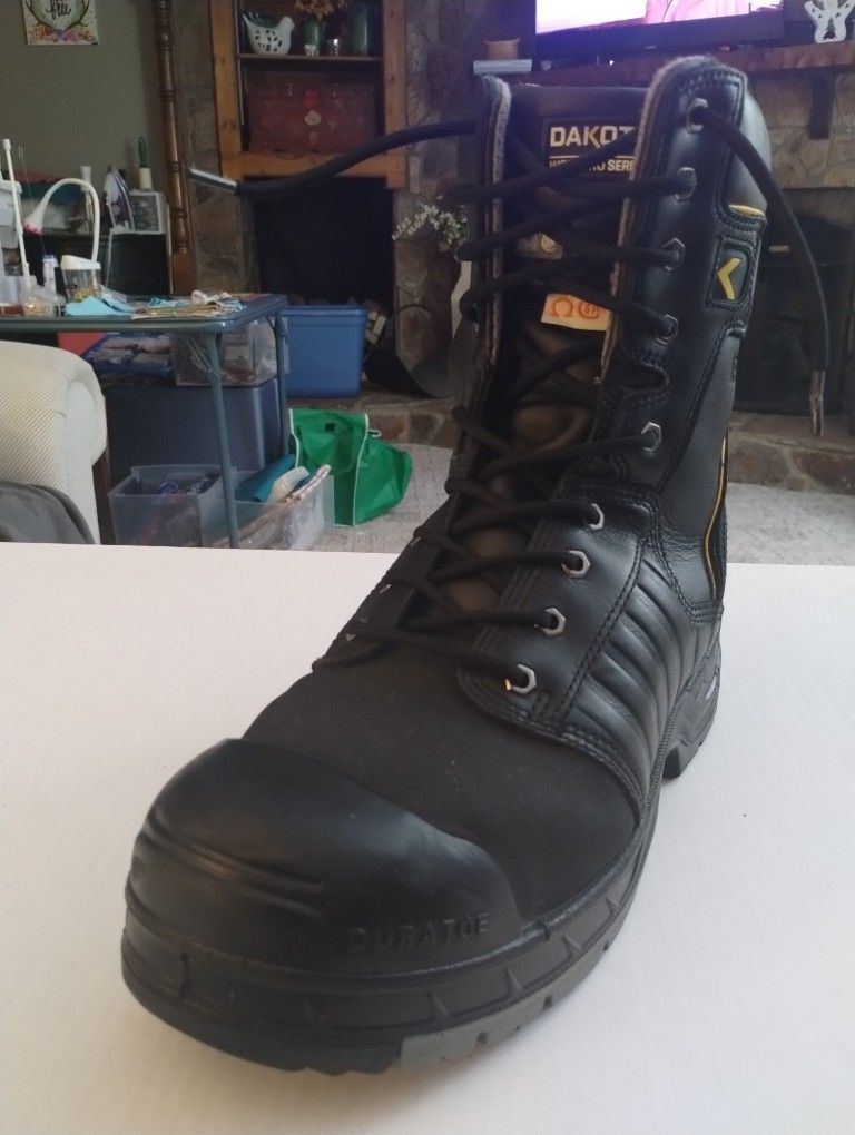 (Size-12.0) Men's, New, Dakota WorkPro Series 8 Inch Quad Steel Toe Composite Plate Internal Metguard Work Boots#5ANADK3-8112
 Advanced Features Compo