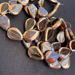 Jewelry Supplies: Amber Color Glass Beads