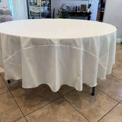 Ivory and White 96 Inch Linen