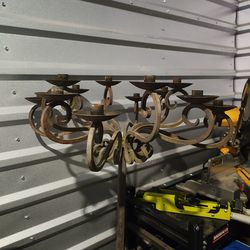 Antique standing  wrought iron 12 point candelabra