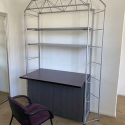 Desk, Shelving & Chair