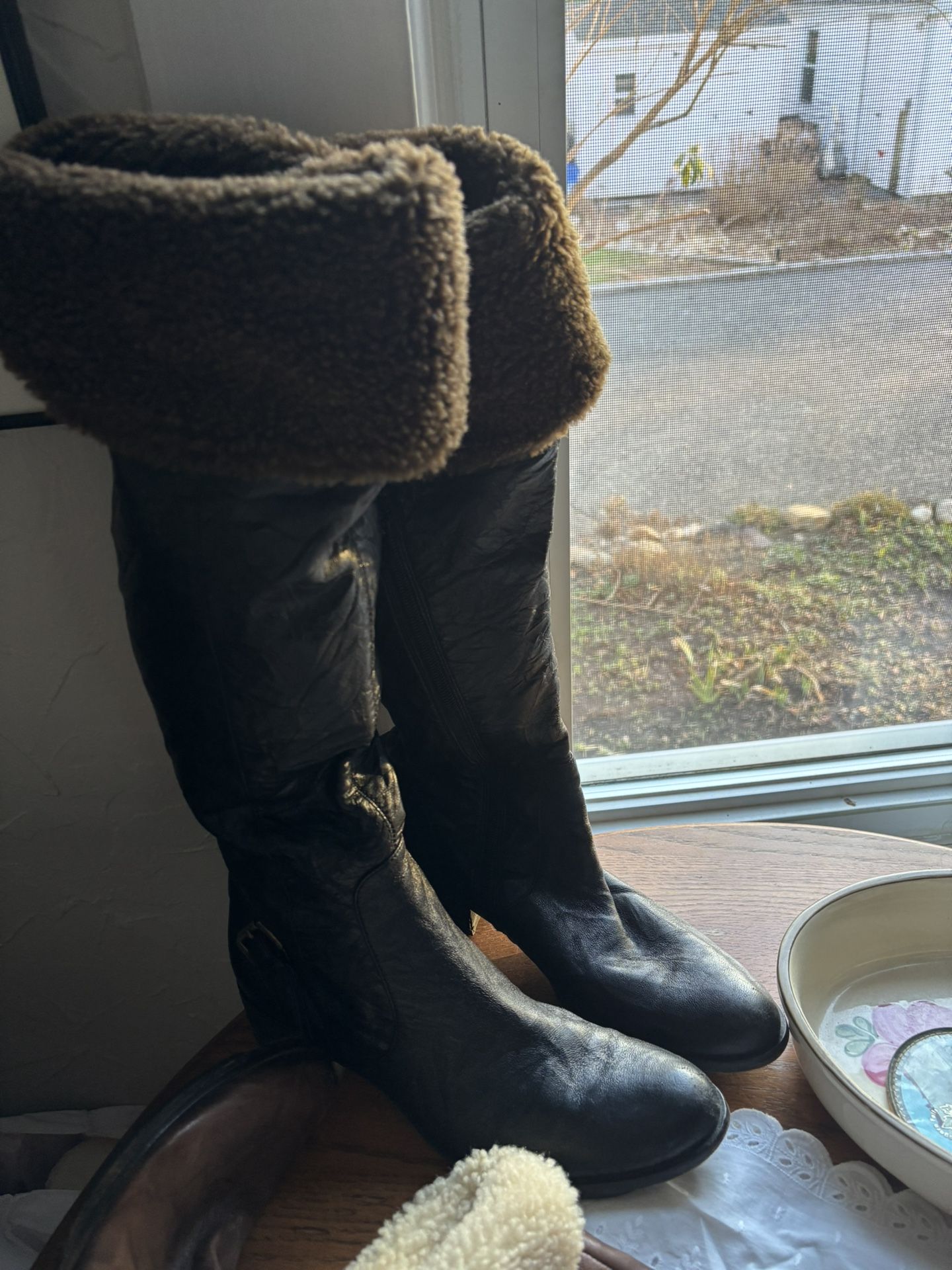 Ladies Leather Boot Fur Lined