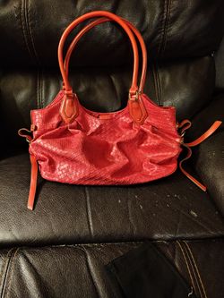 Simply vera vera wang Red Woven Leather Tote Handbag
