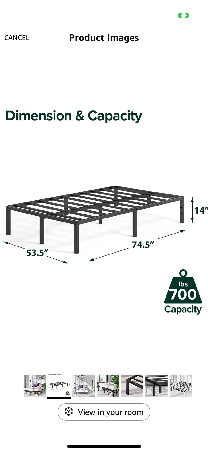 Full size metal platform bed frame