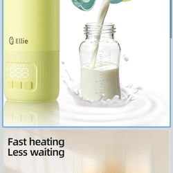 Portable Bottle Warmer for Travel, w/Reliable Warming, Extended Battery Life, Fast Heating of Breast Milk & Formula, 15 oz Large Capacity, Baby Bottle