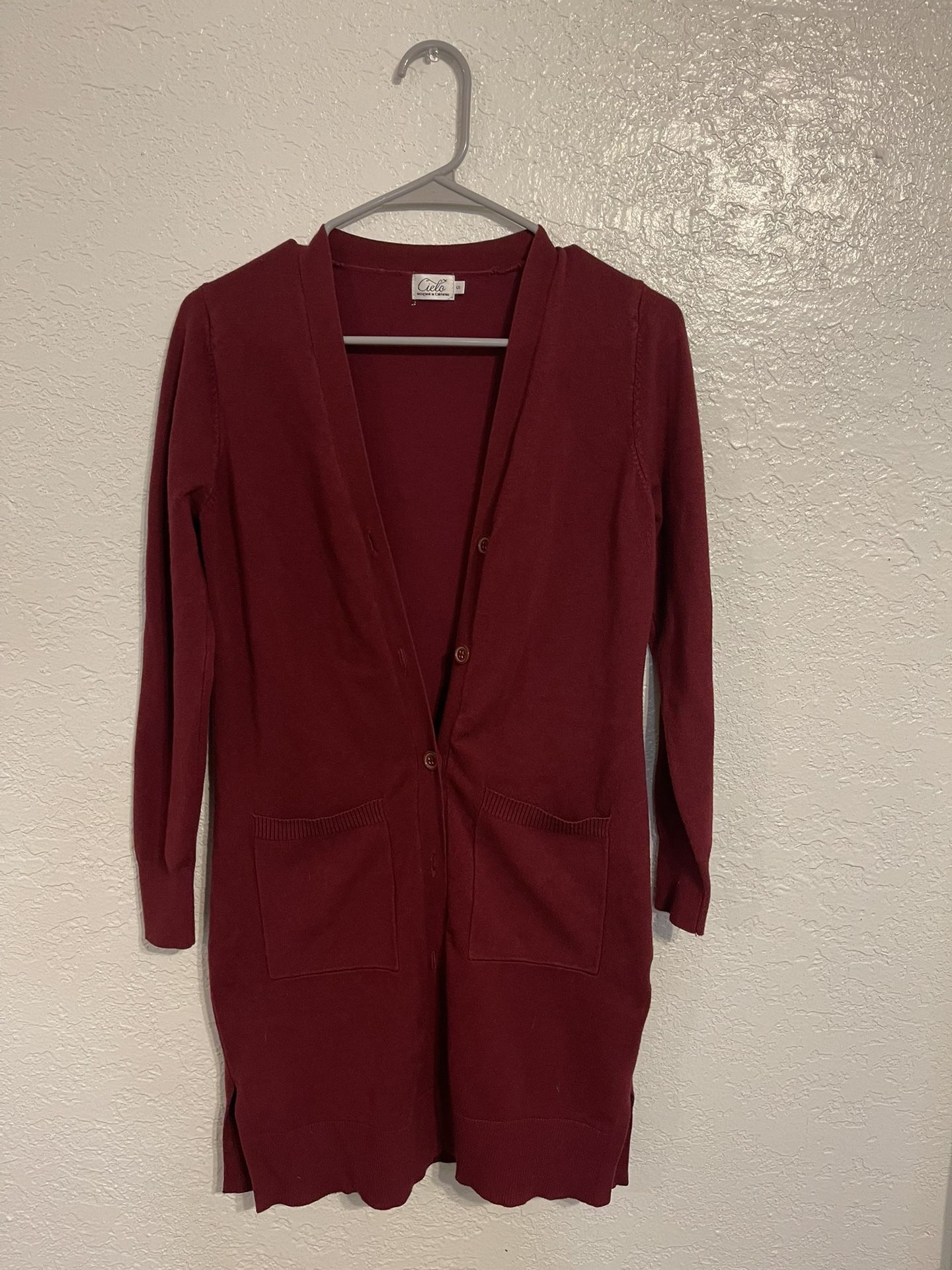 Cielo’s Women Burgundy Cardigan Sweater