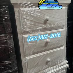 White Dresser 3 Drawer Compressed Wood Chest Night Stand 
