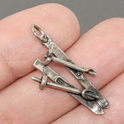 Vintage Sterling Silver Snow Skies Charm 