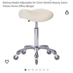 Brand: FRNIAMC 4.4 4.4 out of 5 stars 1,220 Professional Saddle Stool with Wheels Ergonomic Swivel Rolling Height Adjustable for Clinic Dentist Beauty