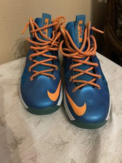 Nike LeBron X GS Turquoise Basketball Sneakers Size 7Y