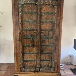 Rustic Antique Wood Armoire 