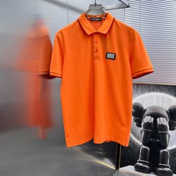 Dolce Gabbana Orange Polo Shirt New 