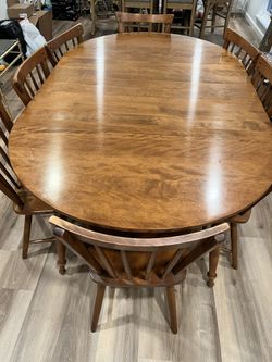 Vintage Solid Wood Dining Table & chairs