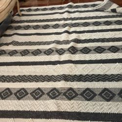 Black And White  Vintage Rug 