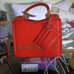BEBE RED HANDBAG