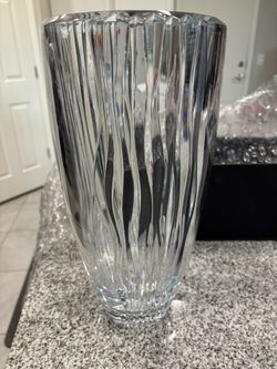 Orrefors Cut Crystal Waves Vase 14 Inches New