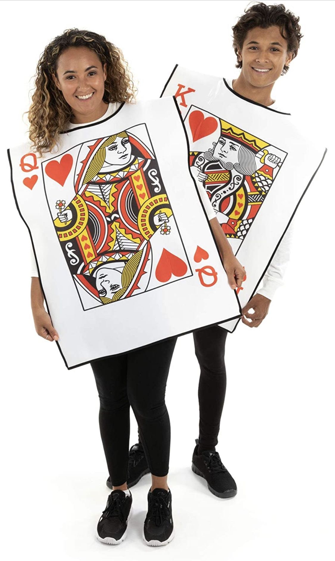 King and Queen Playing Cards Costumes - One-Size Halloween Costumes for Couples