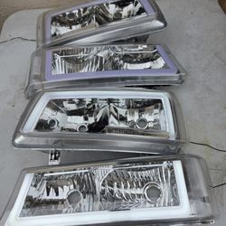 03-06 Chevrolet Silverado Avalanche LED DRL Headlights Luces Micas Calaveras Faros Faroles Focos Headlamps Chevy 