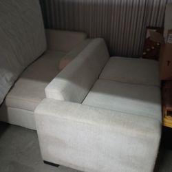Queen Sofa Bed With Storage Chaise Lounge Left