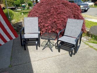 New glider chair and table set