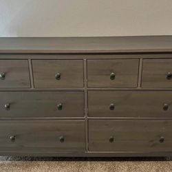 Gray IKEA Hemnes dresser 