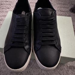 Off White black leather low top sneakers