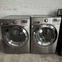 LG front load washer &. LG front load gas dryer set stainless steel 27” 