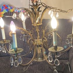 Vintage Bronze Chandelier 