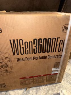 Westinghouse WGen3600DFcv Dual Fuel Portable Generator – New in Box