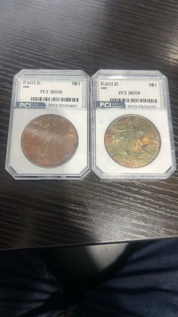 1996 And 1997 Silver Eagle In MS70