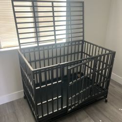 Heavy Duty Dog Crate with Top and Front Door Access