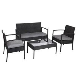 Black 4 Piece Patio Set