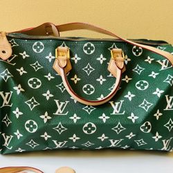 Louis Vuitton Speedy 40 With Green Monogram Soft Leather