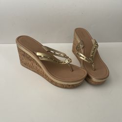 ALDO - Women's - Capricchia - Platform Slide Wedge Sandals - Gold Tones -