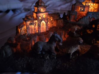 Very rare hand made nativity scene