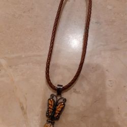 Christmas Is Coming  NECKLACE GIFT BUTTERFLY N  LEATHER 