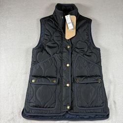 J. Crew Women's Size XXS Black Quilted Barn Vest NWT Primaloft #3322