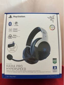 Razer Kaira Pro HyperSpeed Wireless Gaming Headset with Haptics for PlayStation 5 / PS5, PS4, PC, Mobile: Titanium 50mm Drivers - Hybrid Mic