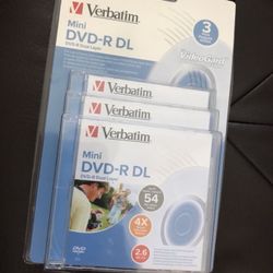 Verbatim 2.6GB 4X speed Mini Double Layer Recordable Disc DVD-R DL, 3-Disc Jewel