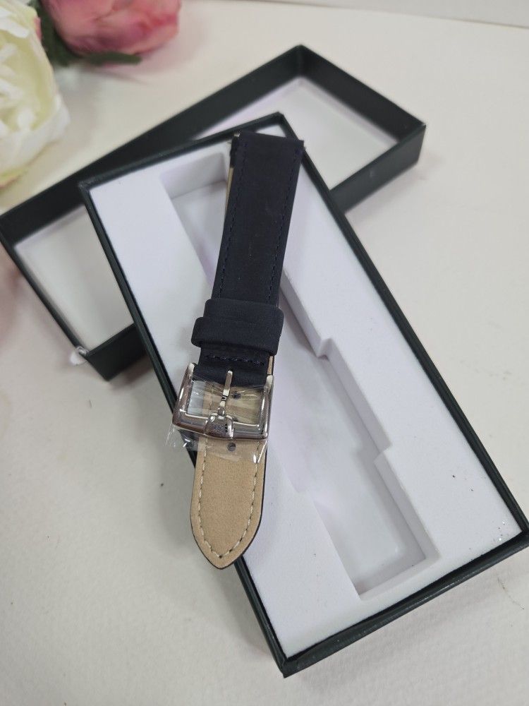 B&E Top Grain Leather Watch Band 18mm Quick Release Watch Straps, Replacement