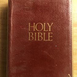 Rare 1958 Holy Bible-Benziger Bros-Plastic Dust Cover-Gold Tipped Pages GC