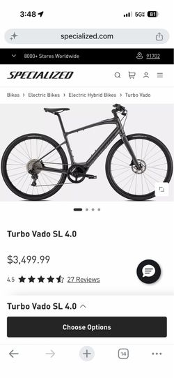 Electric ebike Specialized Turbo Vado SL 4.0 XL Frame Bicycle Bike