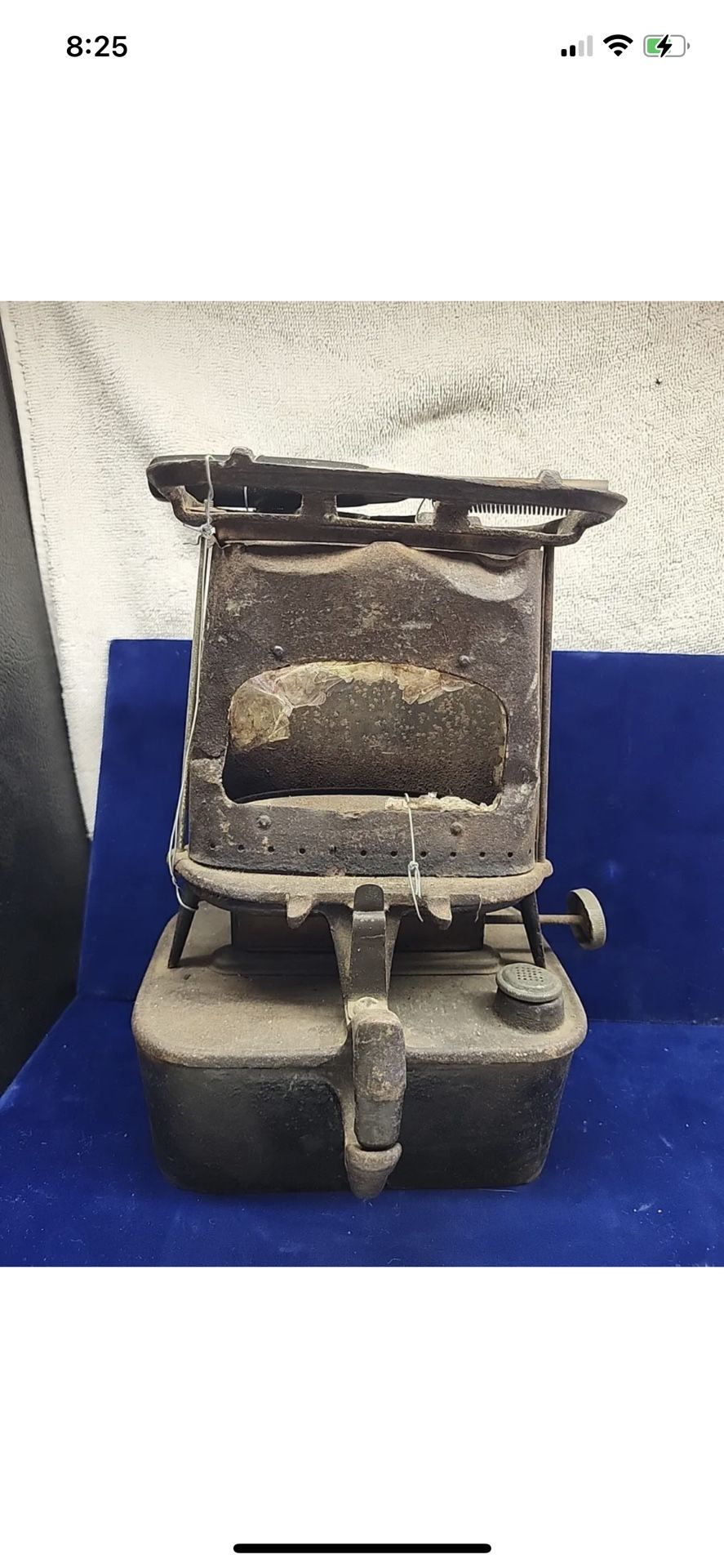 Antique Florence Portable Lamp Stove Kerosene Sad Iron Heater W/ Hair Iron