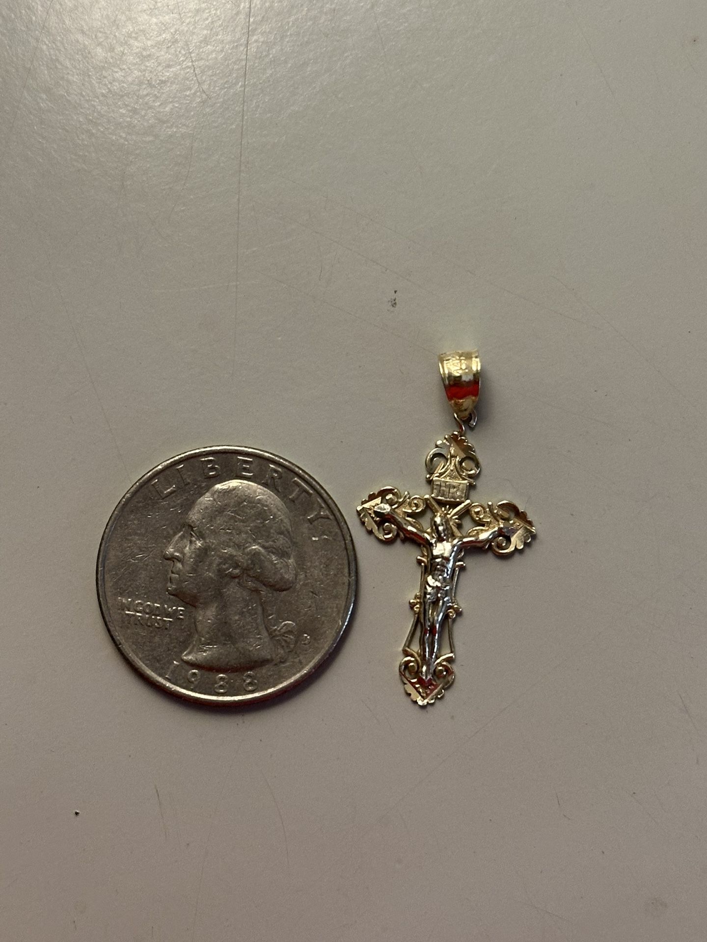 14k gold cross pendant