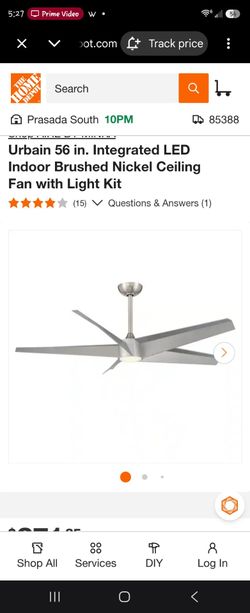 56" Urbain Integrated Ceiling fan brushed nickel