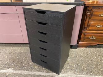Black 7-Drawer Cabinet w/ Optional Casters