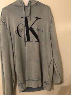 Calvin Klein light blue logo vintage hoodie