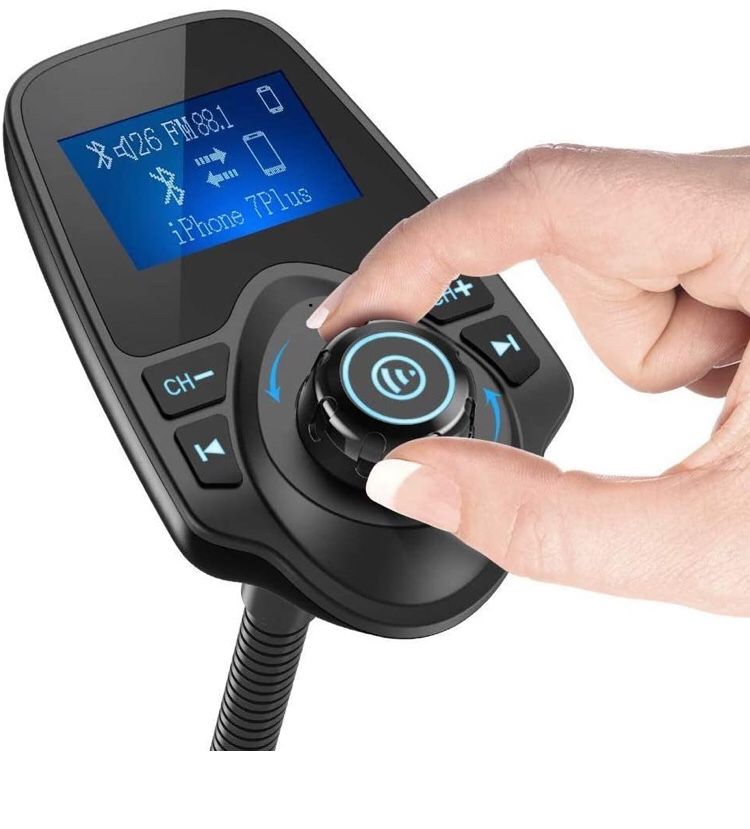 Nulaxy Bluetooth Car FM Transmitter Audio Adapter Receiver Wireless Handsfree
