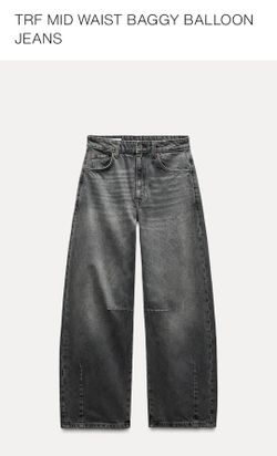 Zara Baggy Balck Washed Jeans