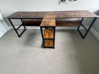 Brown sectioned desk